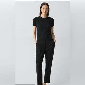 Theory classic cuffed black wool pant size 4